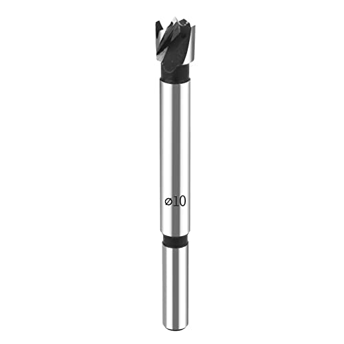HPHOPE 10mm Forstner Bit, Forstner Drill Bit 10mm for Wood, Round Shank Drill