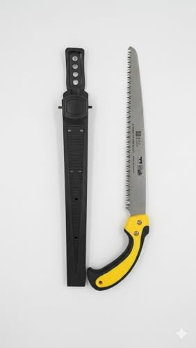 Ağaç Kesme ve Peyzaj için Ergonomik Saplı 300 mm Sabit Testere, 300 mm Budama Testeresi, Kılıflı Profesyonel Bahçe Testeresi, Keskin Dişli El Testeresi