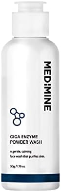 MEDIMINE CICA Enzyme Powder Face Wash/Whitehead Removal Gentle Exfoliation pH Balance Face Scrub/Natural Surfactants Papain Collagen/Developed by Korean Dermatologists /1.76 oz Cruelty Free No Paraben