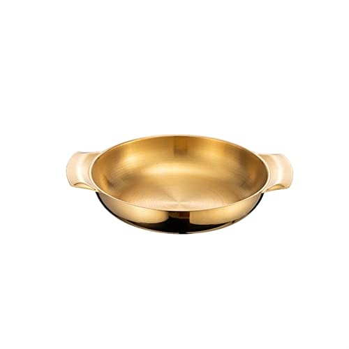 Olla de arroz de acero inoxidable para mariscos, para cocinar en casa, paellera, picnic, aperitivos, utensilios de cocina, cacerola seca con asa para cocina