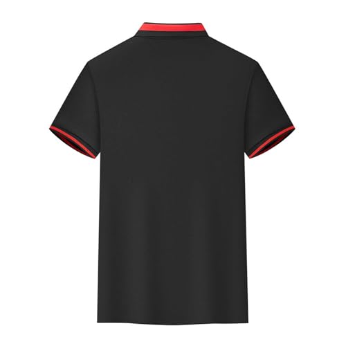 Mens Work Shirts Casual Color Block Short Sleeve Button Lapel Collar Blouses Turndown Business Performance Tshirt4