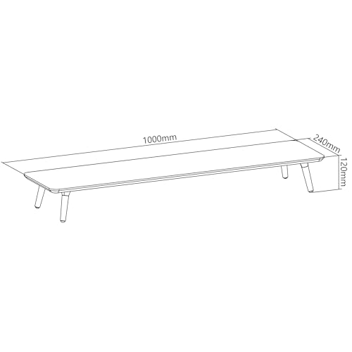 Image of Desk Shelf for Top of Desk (Mahogany) Mid Century Modern Monitor Stand (39.37 x 9.45 x 4.72 inches)