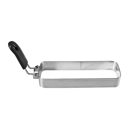 Qianly Aros para Huevos Molde Culinario Rectangular Marco para Freír Panqueques Y Tortillas Diseño Preciso de Acero Inoxidable Adecuado para Plancha de, 16 X 7.5 Cm
