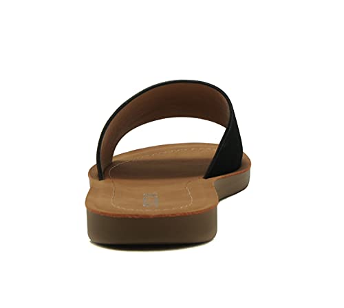 Image of Soda Shoes Efron-S Women Flip Flops Basic Plain Slippers Slip On Sandals Slides Casual Peep Toe Beach