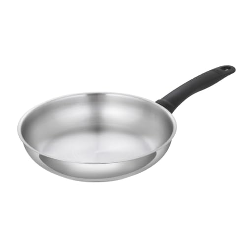 Kuhn Rikon Classic Oven Proof Uncoated Stainless Steel Frying Pan with Bakelite Stay-Cool Handle, 28cm. Induction Safe Pan. Dishwasher Safe Frypan. Swiss Design
