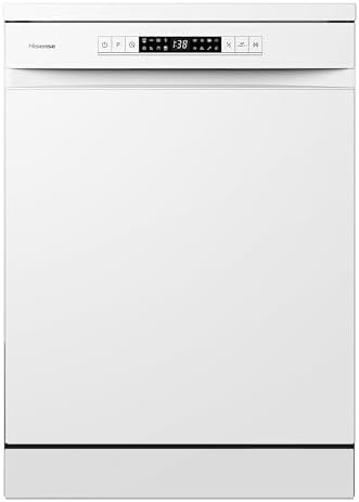 Hisense HS622E90WUK Freestanding Standard Dishwasher 85cm High - E Rated, White, 24 x 23 x 33 inches (L x W x H) [Energy Class E]