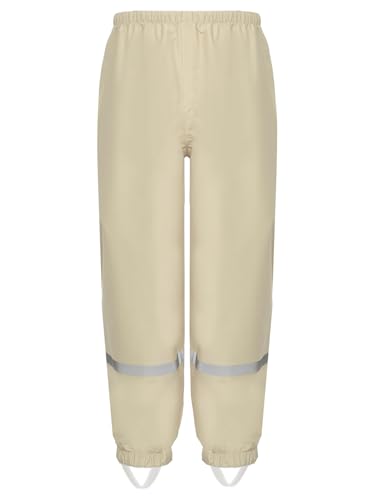 FEESHOW Boys Girls Waterproof Cargo Rain Pants Lightweight Reflective Trousers Unisex Outdoors Water Resistant Rain Wear4