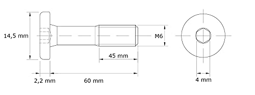 HEXATON Flat Head Socket Metric Screws M6 x 60 mm - 50 Pieces - Partially Threaded - Galvanized Steel - Hex Drive Socket Metric Thread - Image 2