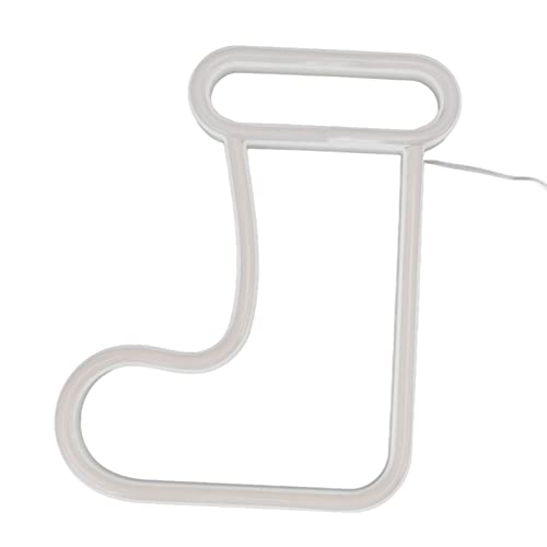 Ycauty Letrero de Bota con Luz de Neón Navideña, Decoración de Pared LED Brillante para Fiestas, Bodas, Cumpleaños, 24,5 Cm X 21 Cm