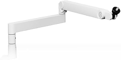 Elgato Wave Mic Arm Pro White - Brazo de Perfil Bajo Giratorio 360°/Suspensión de Gas para Micrófono, Compatible con micros Elgato/Shure SM7B/HyperX/Rode/Blue Yeti y más, Para Broadcasting/Podcasting