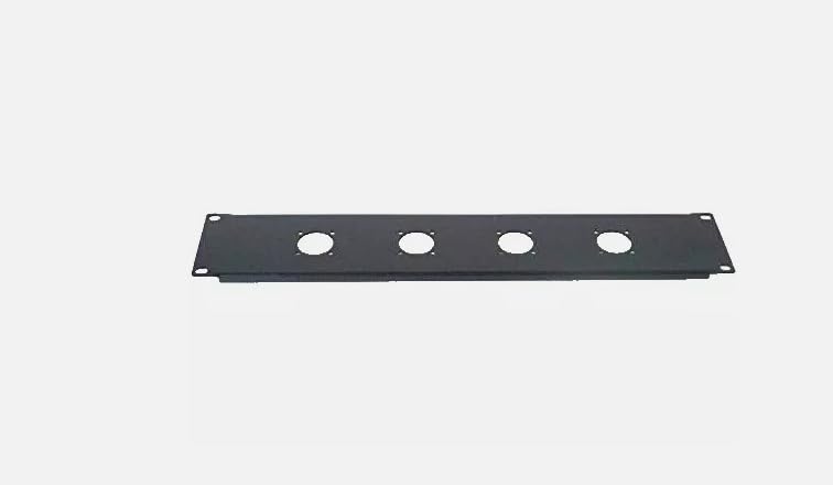 2U Space Black Heavy Rack Panel w/ 4 Large G SpeakOn Cut Outs for NL8 or NL4