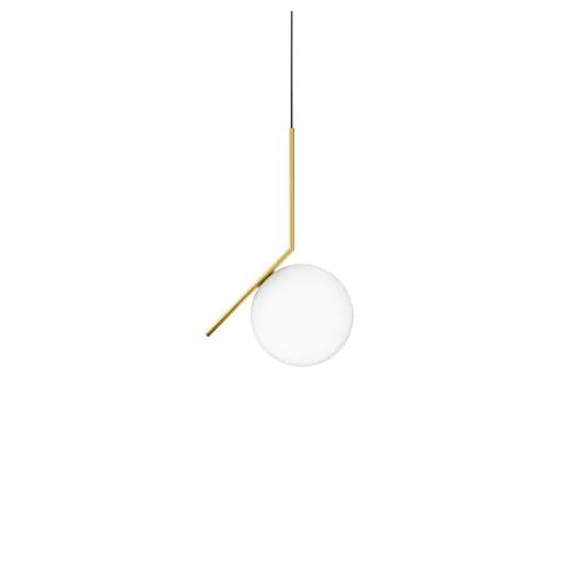 Flos Ic S2 Lampada, E27, 205 watts, Bianco /Ottone