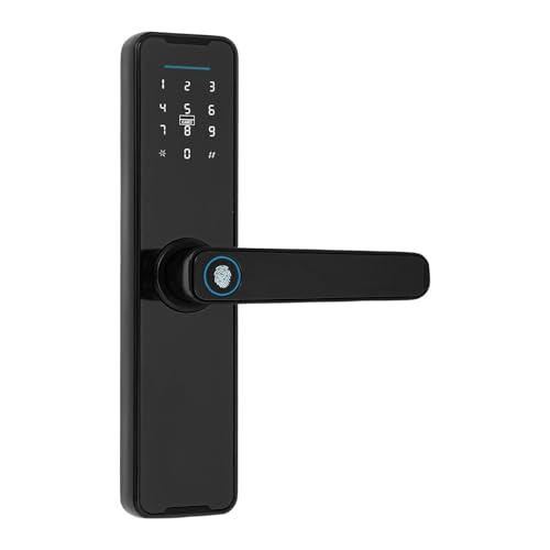 Türschloss Fingerabdruck, Smart Türschloss Unterstützung der APP-Fernbedienung, Intelligentes Schloss Fingerabdruck/Schlüssel/Swipe Karte/Passwort Entsperrung, Smart Lock für Türdicke 30-50mm