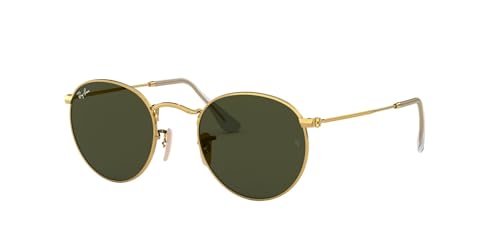 Óculos de Sol Ray-Ban Round Metal 0RB3447L 001 Tam 53 / Ouro - Lentes Verde