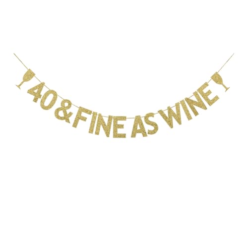 SNFHWL 40 & Fine As Wine BannerAY | fB[X 40΂̒ap[eB[TCAl 40΂̒ap[eB[ oeBO K[h fR[Vpi S[hOb^[