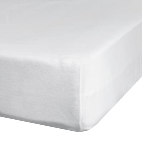Eurofirany - Sábana Bajera Ajustable de 220 x 200 cm - Sábana Bajera básica de algodón, sábana Bajera Ajustable con elástico, Resistente - para colchones Gruesos de 30 cm de Profundidad - Muchos