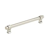 Amerock | Cabinet Pull | Polished Nickel | 7-9/16 inch (192 mm) Center to Center | Remington | 1 Pack | Drawer Pull | Drawer Handle | Cabinet Hardware