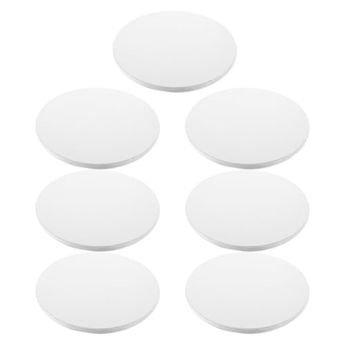 ABOOFAN 7pcs Round Cake Drums 10 Inch Thick White Cake Boards Greaseproof Cardboard Base for Baking, Wedding, Birthday Decorating Display