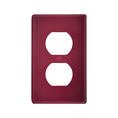 Kigai Duplex Outlets Wall Plate Cover, Unbreakable Burgundy Red Solid Color Electrical Plug Cover, Decorative Cover Standard Size 2 Gang 4.53" x 2.76" Screws Included - 1 Pack Cover