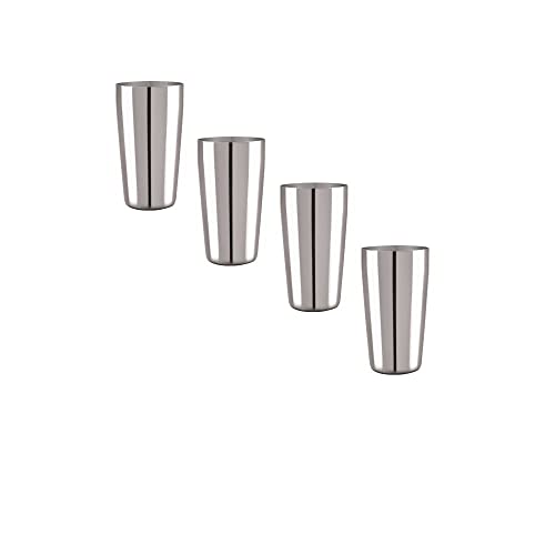 Image of Neelam Stainless Steel 8 22G PRM Lassi Glass, 500 ml, Silver, Set of 6