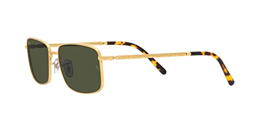 Ray-Ban Unisex RB3717 Rectangular Sunglasses, Legend Gold/Green, 57 mm - image 3