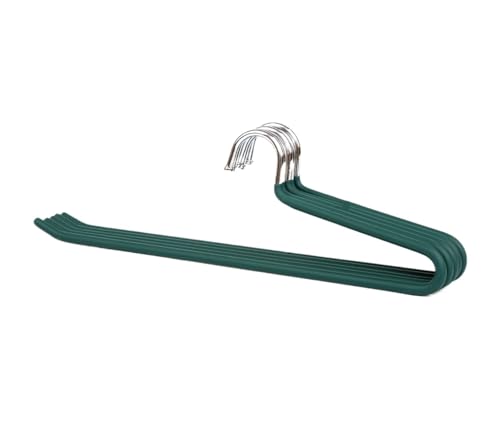 NESPIQ Perchas Abiertas con Diseño Antideslizante For Pantalones, Vaqueros Y Toallas.(Dark Green,5pcs)