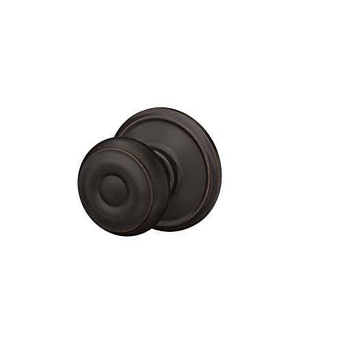 Image of SCHLAGE F40 GEO 716 Georgian Door Knob, Bed & Bath Privacy Lock, Aged Bronze (Pack of 4)