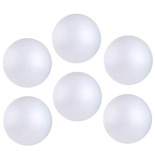 CCINEE 6PCS White Foam Balls, 6 Inch Round Polystyrene Craft Foam Balls for Art Craft Household School Projects and Christmas Easter Party Decoration Supply