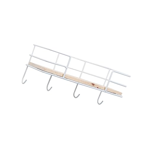 POPETPOP Mensola da Parete Decorativa in Battuto con Ganci Portaoggetti per Camera Cucina e Ufficio Supporto Organizzatore da Muro per Libri Piante e Chiavi