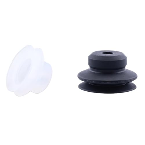 10Pcs Vacuum Suction Cup Robot Accessories Double Layer Silicone Material Powerful Suction Nozzle Industrial Heavy Duty PJG(PJG-20,Black)