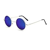【VINTAGE-DESIGN】 Trendige runde Hippie-Brille, kleine runde Sonnenbrille ist ein zeitloses Design, das den Vintage-Stil der 60er und 70er Jahre mit außergewöhnlicher Qualität, Leistung und Komfort kombiniert, ideal für den Alltag oder als Weihnachtsfeier, Cosplay-Kostümzubehör.