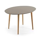mesa ovalada extensible cristal  Kave Home - Mesa Extensible Oval Oqui 120 (200) x 90 cm marrón