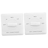 ORFOFE 2 Piezas controlador de tres velocidades fancoil interruptor de encendido y apagado interruptor de aire acondicionado termostato aire acondicionado centralizado