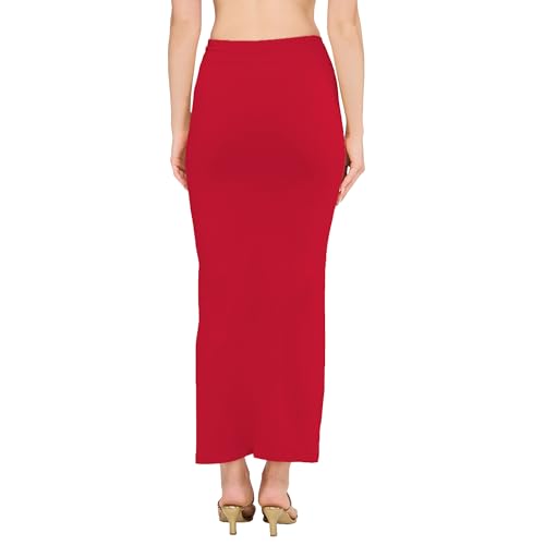 Image of DESI GIRL Cotton Lycra Stretchable Saree Shapewear Petticoat with Drawstring for Women | Fishcut Saree Petticoat with Side Slit for Easy Movement | Saree Shaper | Long inskirt