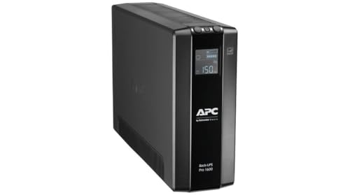 APC – Back UPS PRO by Schneider Electric - BR1600MI - UPS 1600VA (8 salidas IEC, Interfaz LCD, 1 GB de protección de la línea de datos)
