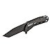 Klein Tools 44213 Folding Pocket Knife, EDC Knife, Black with Stainless Steel Tanto Blade, Bearing Assist Flipper Open, Belt Clip