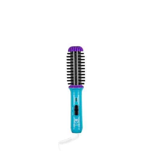CALISTA GoGo Mini Heated Round Brush | Corded Electric Curl Smooth & De-Frizz Styling Tool | 1 Barrel | Heats to 365F |Travel-Friendly| Dual Voltage (Berry Burst)