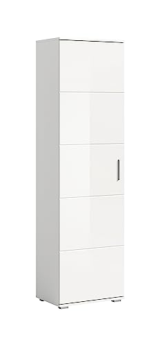 xonox.home - Garderobenschrank Prego 55x191x37 cm in weiß Absetzung weiß...