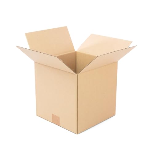 Pack 25 Cajas Cartón Reforzado con medidas 25x25x25 cm y Canal Simple   Fabricadas en España con Cartón Reciclado Resistentes para Envíos, Almacenaje y Mudanzas
