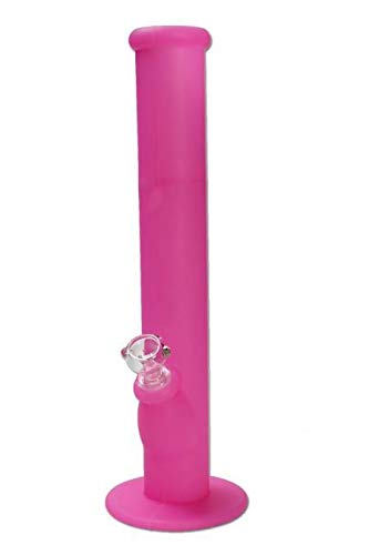 bong-discount Wasserpfeife, SILIKON-Bong, EIS-Bong | 35 cm, NS 19 (18,8mm), NS 14 (14,5mm) | rosa/pink | Pop Silicon…