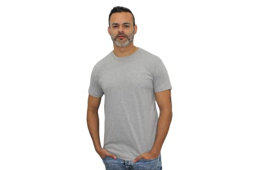 Kit 6 Camisetas Slim Fit Masculinas (M, Preto, Branco, Cinza Mescla, Azul Marinho, Cinza Grafite, Vi