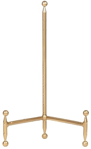 Red Co. Decorative Tripod Plate Stand and Art Holder Easel in Gold Finish - 11.5 h