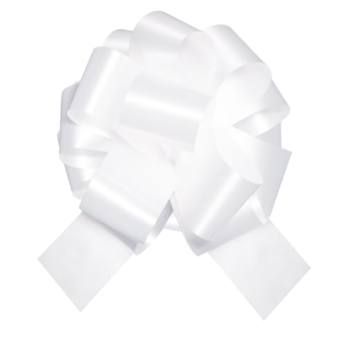 Lazos blancos de 6 pulgadas decorativos para cestas de regalo y cumpleaños
