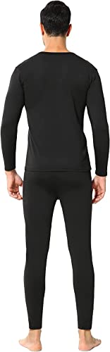 Deyilong Long Johns Thermal Underwear Set for Men Fleece Lined Base Layer Set for Cold Weather 2 Piece Cold Weather Base Layer Set for Women Kids Cold Top Bottom (Blue, l)