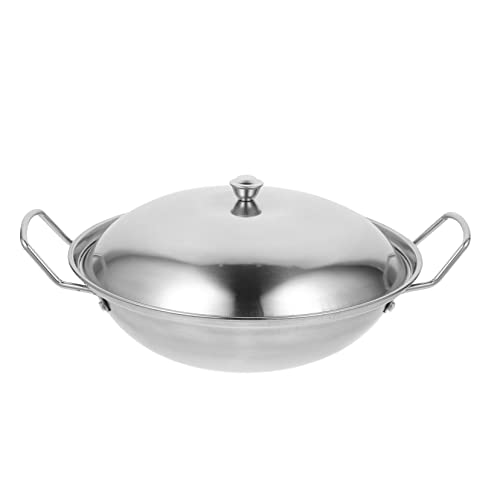 Set de wok acero inoxidable con tapa y sartén antiadherente