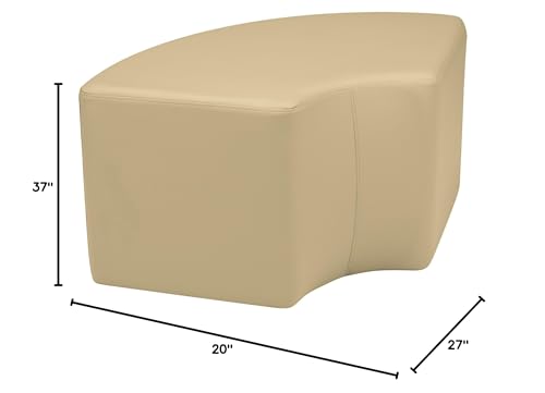 Image of Sprogs 18 inch H Structured Quarter Round Stool -Flexible Modular Collaborative Soft Seating for Office, Home, Lounge and School Classrooms with Durable Frame & Set of 2 inch Casters Add-on -Sand