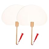 HAWILLOSCH 2 Piezas Ventiladores DIY para Pintura Infantil Blanco para Graffiti Materiales para Dibujo Manual Ventiladores de Resistente y Ligera para Decoración y Manualidades