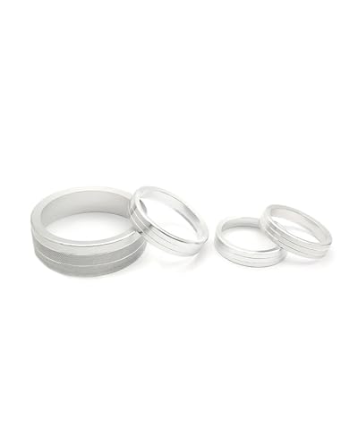 Temperature Adjustment Knob Air Conditioner Audio Switch Trim Ring/Four-Wheel Drive Knob Trim Ring Climate Control HVAC (Silver)