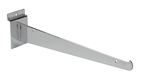 12" Slatwall Shelf Bracket - Chrome - (Holds 30lbs) - Pack of 10