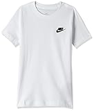 Ribbed crew neck NIKE B NSW tee Emb Futura Camiseta de Manga Corta, Niños, White/(Black), M